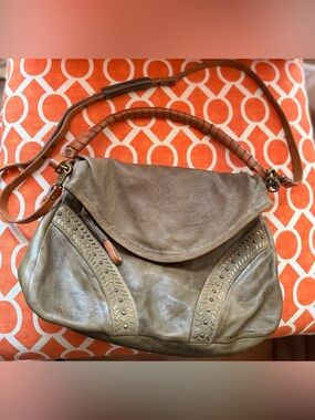A.S.98 Green Leather Hobo Bag
